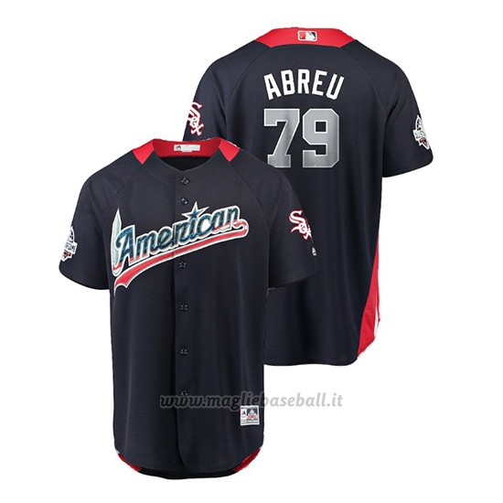 Maglia Baseball Uomo All Star Game Chicago White Sox Jose Abreu 2018 1ªRun Derby American League Blu